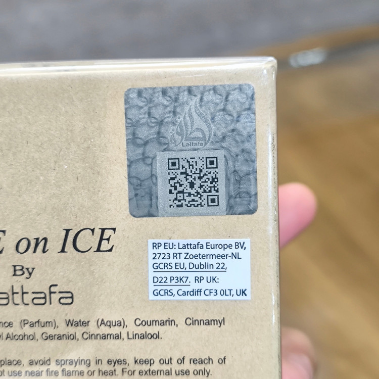 ادکلن فایر آن آیس لطافه fire on ice lattafa حجم 110 میل