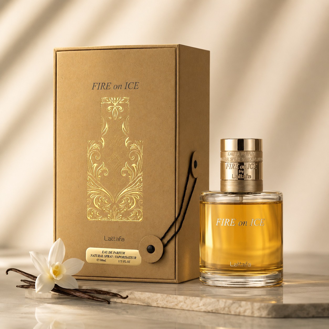 ادکلن فایر آن آیس لطافه fire on ice lattafa حجم 110 میل