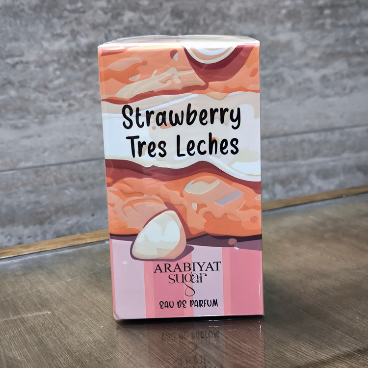 ادکلن عربیات شوگر مدل استرابری ترس لچز strawberry tres leches