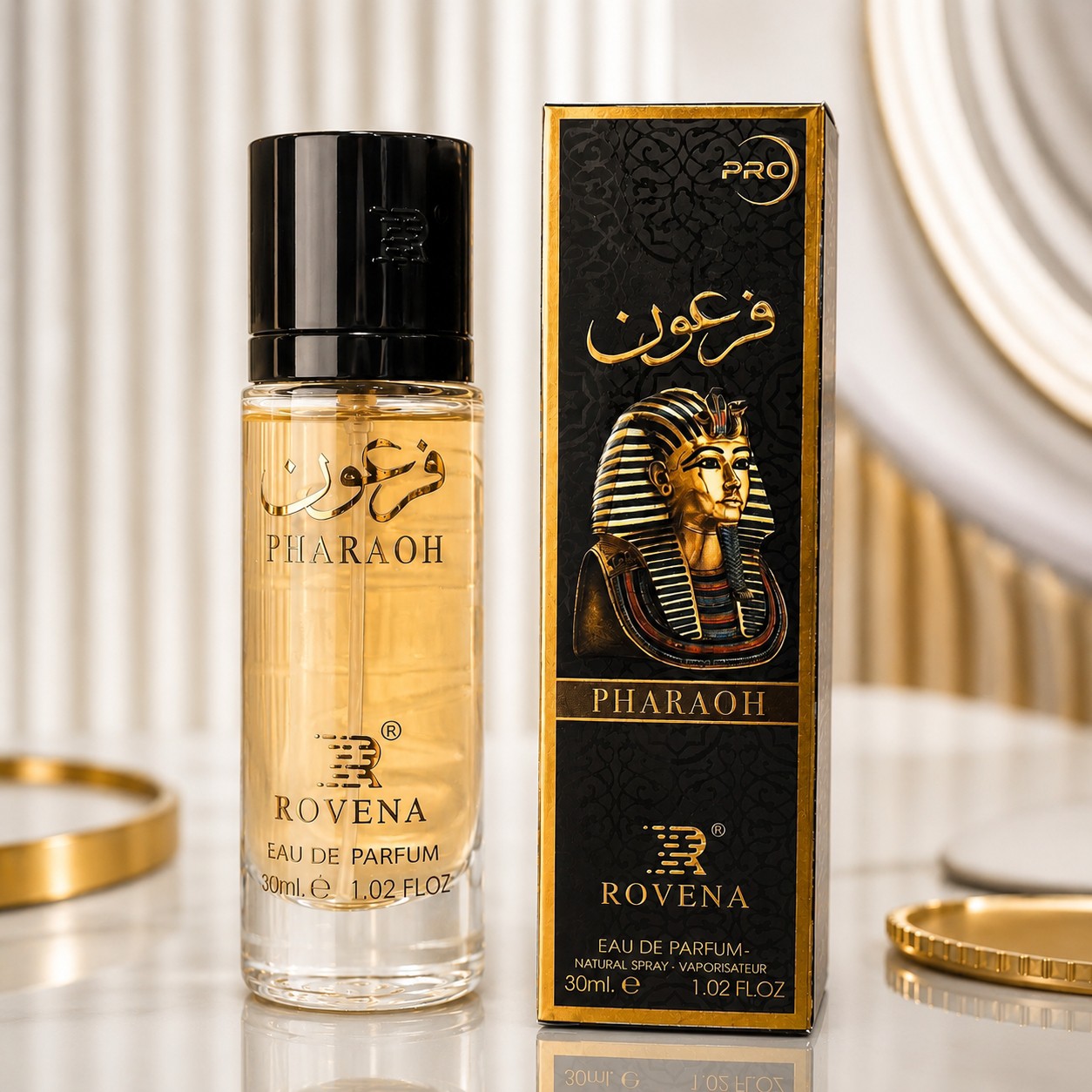 ادکلن فرعون طلایی شرکت روونا حجم 30 میل